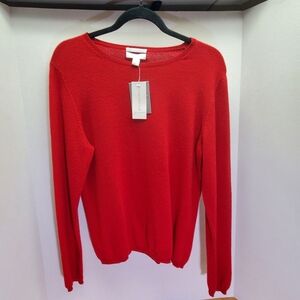 Charter Club Crew Neck Sweater 100% Cashmere Red NWT Womans L